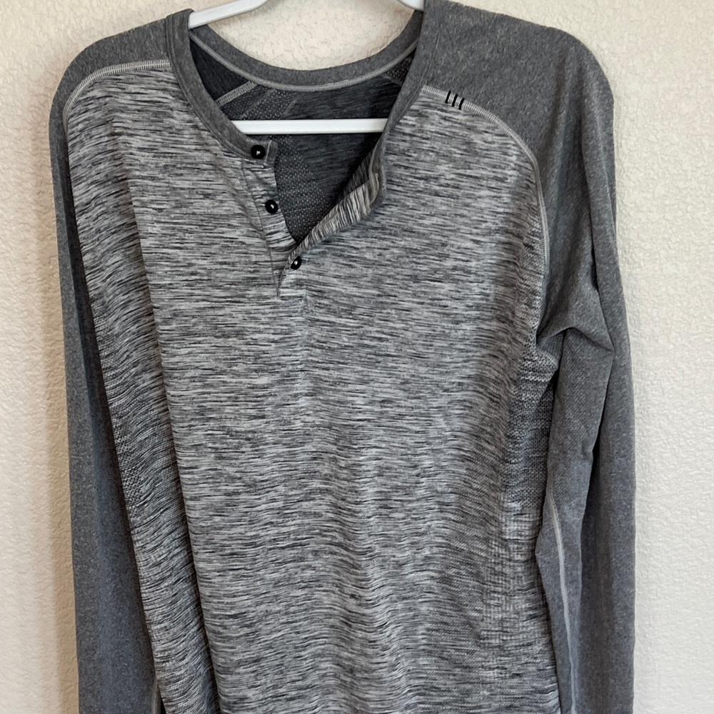 Two lululemon athletica Gray Long Sleeve Henley